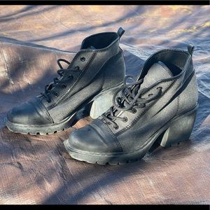 Opening Ceremony Rubber Heel Lace Up Booties